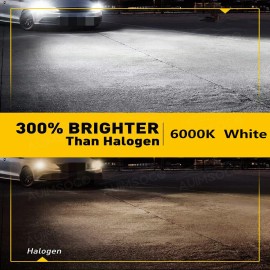 AUIMSOCO 2x H1 LED Headlight Bulbs Conversion Kit High Low Beam 6500K Super White Bright