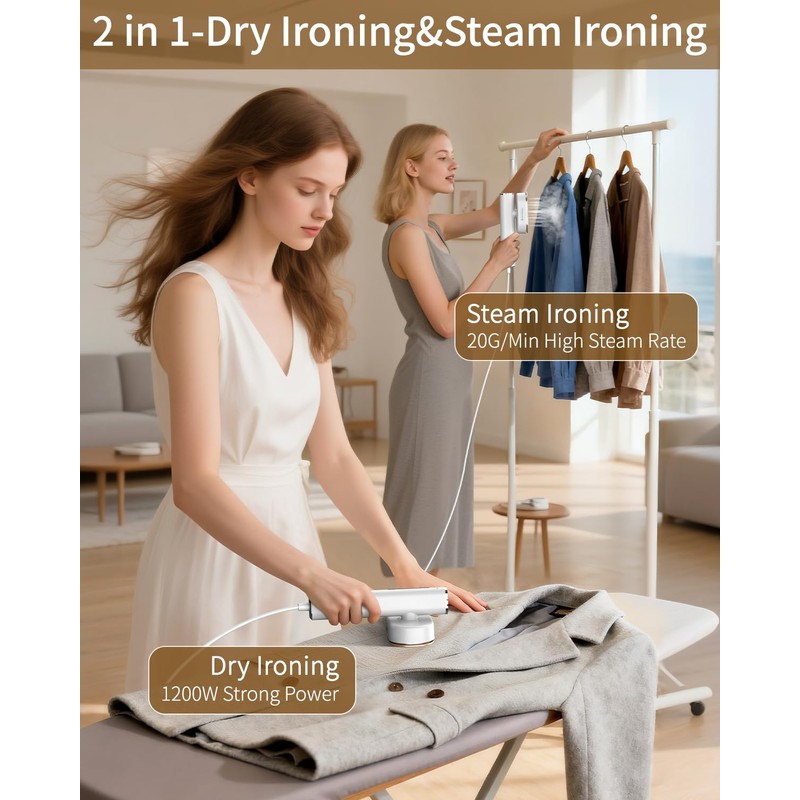 HULMAY Portable Steamer For Clothes Travel Mini Steamer and Iron