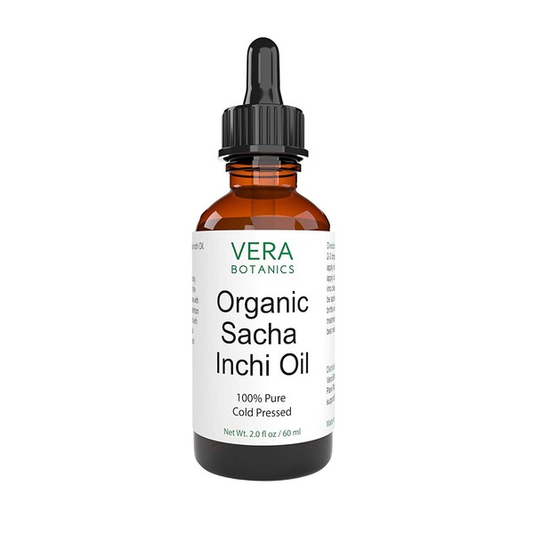 ORGANIC SACHA INCHI OIL by Vera Botanics 100% Pure & Natural, Unrefined, Cold-Pressed For Face, Dry Skin, Nails, Lips, Body & Hair - Reduce Hair Breakage, Appearance of Scars from Psoriasis, Eczema & Acne