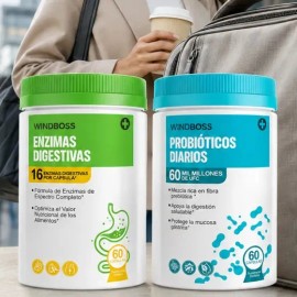 Enzimas Y Probióticos Para Digestión 120 Cápsulas Pack 2