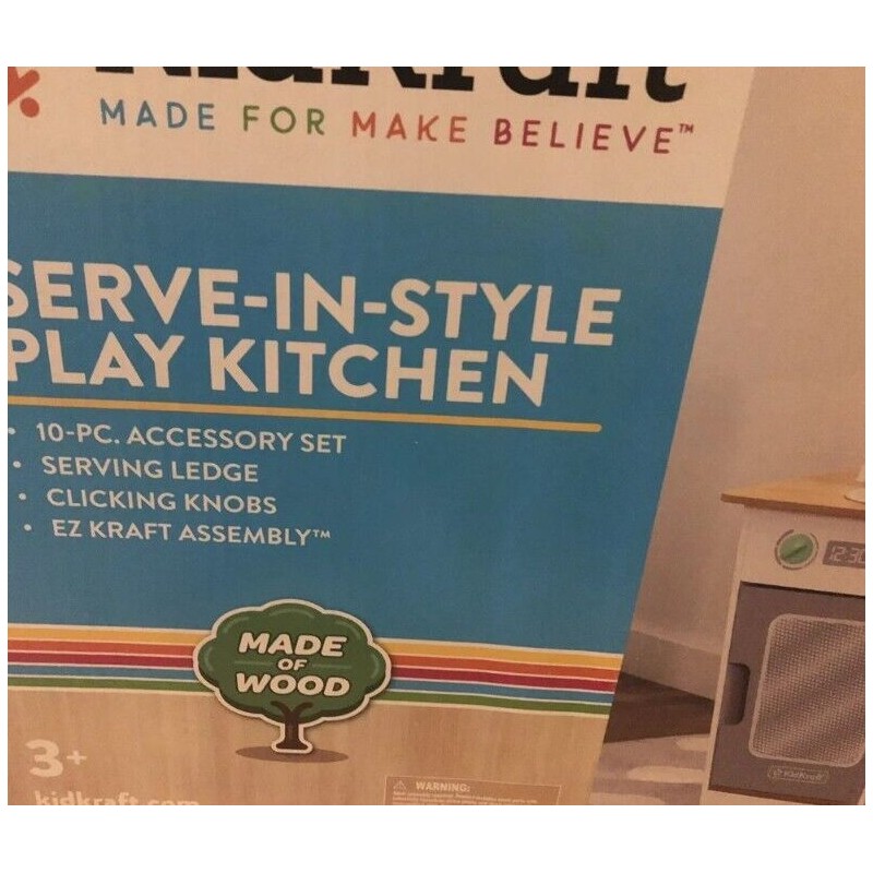 Kidkraft 🆕 KidKraft Serve-n-Style Play Kitchen Kids Toy Wood Brand