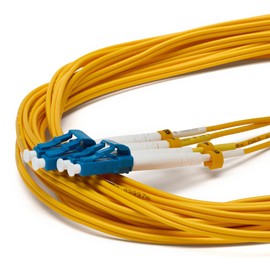 trueCABLE LC to LC OS2 Fiber Patch Cable, 2m (6.56ft), UPC Polish, 200GB Singlemode (SM) Duplex 9/125um, Riser Rated (OFNR) UL Listed, 1pc, Yellow