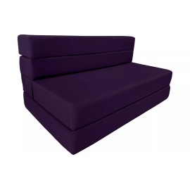 Danfuton Twin Lounger Folding Foam Mattress, Foldable Sofa Bed Sit Sleep 6x39x80 Purple