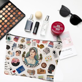 MAKEGONE Jane Austen Gifts for Women, Pride and Prejudice Gifts Literary Gifts Bookish Gift Zipper Pouch Cosmetics Bag