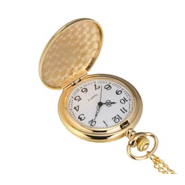 I-MART Smooth Vintage Pocket Watch with Chain (Gold)