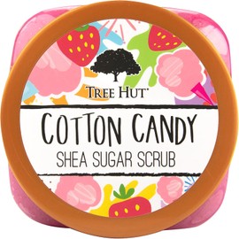 TREE HUT, Cotton Candy Shea Sugar Scrub, Exfoliante Corporal de Azúcar Natural con Manteca de Karité y Esencia de Algodón de Azúcar, Exfolia e Hidrata la Piel, 510 gramos