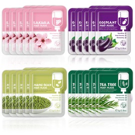 MADGININE 20PCS Face Mask Bulk,4 Flavor Face Mask Multipack,Simple Clay Mask Clay Face Masks Skincare Face Packs for Women Face Mask Skincare Suitable for Deep Cleansing Pores and Removing Blackheads