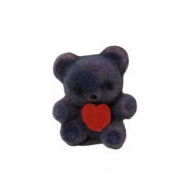 Darice Lot of 12 Darice Craft Purple Miniature 1" Flocked Teddy Bears with Red Heart