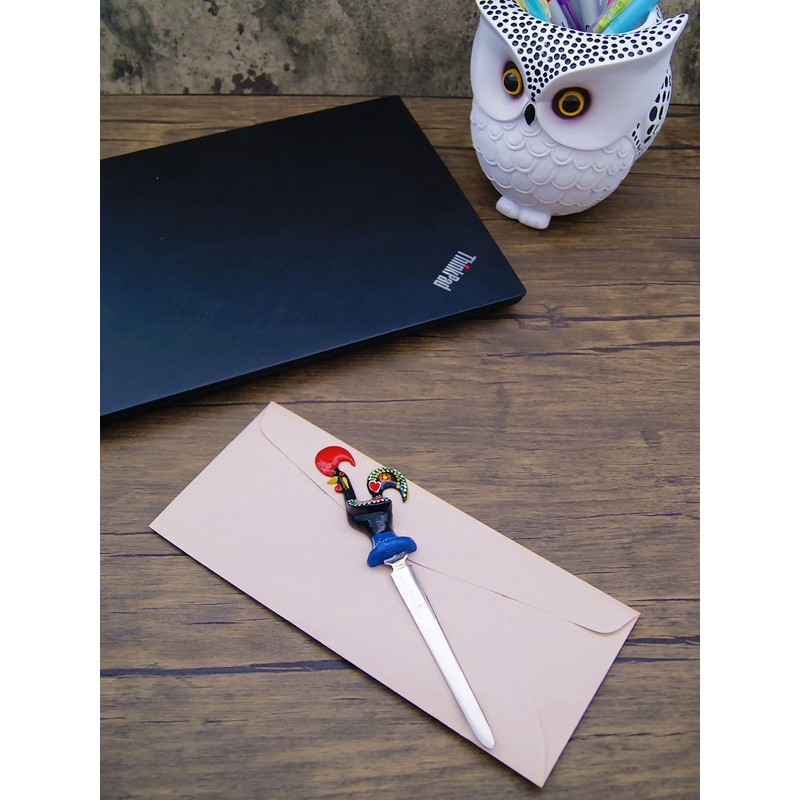 Aluminum Portuguese Rooster Letter Opener Envelope Slitter Made in Portugal