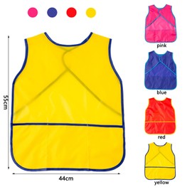 FIBOUND Pack of 4 Children's Art Smocks, Children's Painting Smock, Children's Food Coat, Children's Art Aprons, Polyester Children's Coat, Children's Painting Apron, for Art Painting, Cooking, Food,
