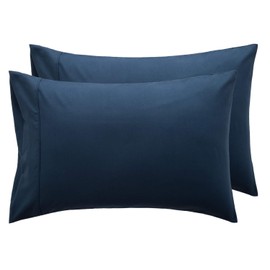 Bedsure Pillow Cases 2 Pack - Brushed Microfiber Pillowcases with Envelope Closure,50x75 cm Pillow Covers for Hair and Skin, Pillowcase Standard Size Set of 2, Gifts for Women, Navy Blue