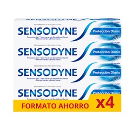 Sensodyne Täglicher Schutz für Zahnpasta, Entlastung für empfindliche Zähne, langanhaltender Schutz vor Zahnempfindlichkeit, 4 x 75 ml