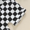 Toddler Baby Boy Girl Checkerboard Clothes Block Color Casual T-Shirt