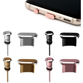 4 Pieces Dust Plug Set Compatible with Micro USB Tablets All Android Devices Charging Port and 3.5mm Headphone Jack Metal Anti-Dust Luggage Caps Headphone Jack with Simple