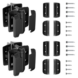 SANKINS Heavy Duty Self Closing Nylon Gate Hinges with Adaptor, Tension Adjustable Pool Gate Hinges for Chain Link, Durable Nylon Fence Door Hinges for Outdoor Gates, Vinyl, Metal Gates, 2 Pack