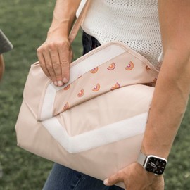 Tiny Twinkle 100% Recycled Polyester Waterproof Outdoor Blanket 5'x7'- Portable, Foldable, Durable, Easy to Clean,Ideal for Camping, Picnics, Beach, and Travel（Boho Rainbow）