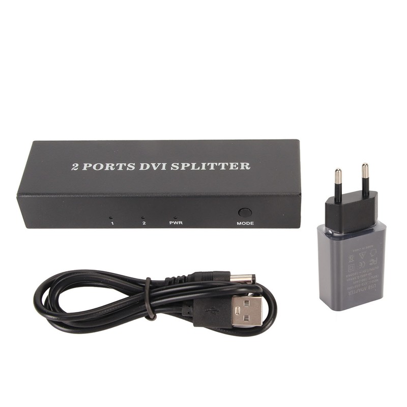 1x2 DVI Splitter 1 in 2 Out Support Resolution Up