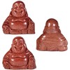 KYEYGWO Gold Sandstone Carved Gemstone Laughing Buddha Figure, Healing Crystal