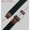 BULLIANT Mens Belt, Elasticated Belt Stretch Weave Belt 1 3/8",Casual