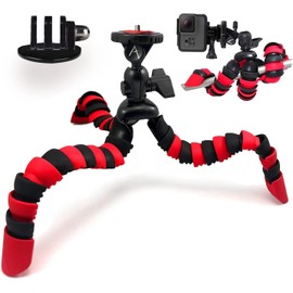 Acuvar 8" Inch Flexible Tripod w/Wrapable Legs Quick Release Plate Great for All Go Pro Hero Cameras + Tripod Mount