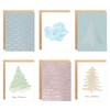 easykart labels 72 Silver Foil Holiday Cards with Kraft Envelopes – 6 Assorted Designs featuring Christmas & Holiday Theme Bulk Greeting and New Years Cards - 4.25”x5.75”