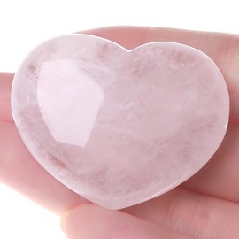 GUJOXILA 45mm Klarer Quarz Herz Kristall Stein Groß Kristalle Edelsteine Herzförmig Liebe Heilkristalle Sorgen Steine für Angst zu lindern Palmstein Meditation Geschenke