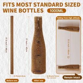 20 Set Reusable Wine Travel Bag - Honeycomb Paper Bottle Protector Sleeves, Shockproof & Impact-Resistant for Safe Air Travel, Shipping, Moving, Camping (Browns)