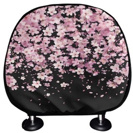 Finagallathe Cherry Blossom Headrest Covers for Cars Accessories Interior for Women Men 2Pcs Universal Auto Seat Head Rest Protector Car Headrest Cover for Car Decorations Interior