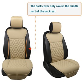 Black Panther Car Seat Cover, Luxury Car Protector, Universal Anti-Slip Driver Seat Cover with Partial Backrest Coverage (Middle Part Only) (1 Piece, Beige)