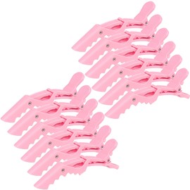 Crocodile Clips, 12pcs Professional Large Hair Clips for Styling, Sectioning Hair Clips, Women Girls Hairdressing Clips for Long Short Thick Fine Hair, No Crease, Anti-slip, Alligator Hairclips, Pink