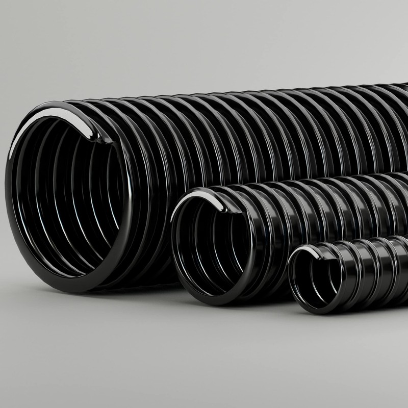 25mm Black Pond Corrugated Flexible Hose Pipe 1 Metre