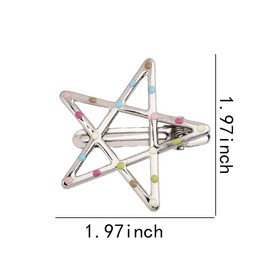 Star Hair Clips Y2K Metal Star Shaped Alligator Duck-Billed Hair Clips for Girls Women Cute Dotted Metal Hair Barrettes Hair Pin Ponytail Holders Hair Grips 2000s Aesthetic Hair Accessories 2 PCS