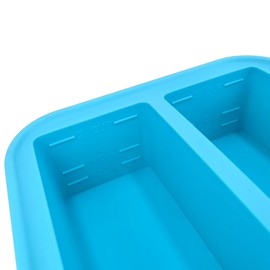 NAKTOW 2-Cup Silicone Freezer Tray with Lid - 2 Pack - Make 4 Perfect 2-Cup Portions - Easy Release Molds for Food Storage & Freeze Soup, Broth, Stew or Sauce Color Aqua (Aqua)