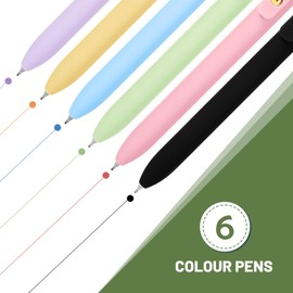 Ddaowanx Gel Pens, 6 Pcs 0.5mm Quick Dry Fine Point Smooth Writing Pens, Cute Office School Supplies Gifts for Women (6Pcs-Vibrant Colors)