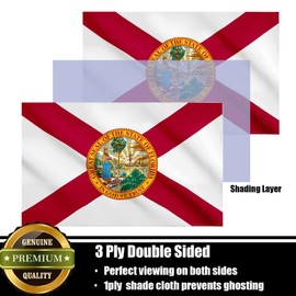 Nuibers Florida Flag 3x5 FT Sturdy for Outside, Heavy Duty 3Ply Polyester Florida State Flags Outdoor, Double Sided Long Lasting FL State Flag Brass Grommets