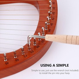 48 Pcs Lyre Harp String Nails Metal Tuning Pins Fixing Pegs for Harpsichord Dulcimer Zither Musical Instrument Accessories (Silver)