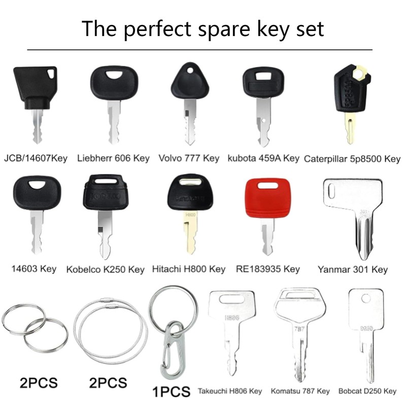 Tadpolez 18 Piece Universal Engine Ignition Key Set, Ignition Key
