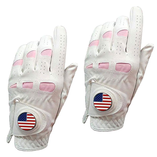 Women's Golf Gloves Left Hand Right with Ball Marker Value