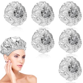 JEYORZY 6 x Deep Conditioning Hair Cap, Reusable Hair Care Shower Cap, Heat Cap for Hair, Shower Cap, Women's Waterproof, Hair Cap, Dyeing Dual Use Shower Caps, Heating Cap