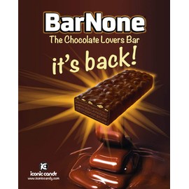 BarNone Chocolate Bar | Chocolate Wafer – Pure Milk Chocolate - Peanuts | A Chocolate Lover’s Candy Bar | BarNone Chocolate Bar Brought To You By Iconic Candy | 24 Count