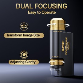 QUNSE Kids Pocket Mini Portable Handheld Microscope 60x-120x,with 5 Slides Specimens,EVA Storage Case,Microscope for Kids Gift Packaging, Presents,Christmas, Birthday