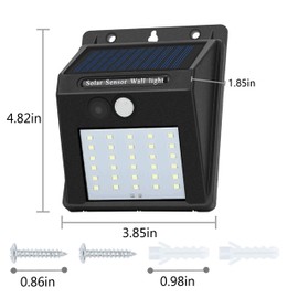 Decorman Solar Sensor Lights Outdoor 30 LED Wireless Waterproof Security Solar Motion Sensor Wall Lights for Fence Patio Deck Yard Garden with Motion Activated Auto On/Off