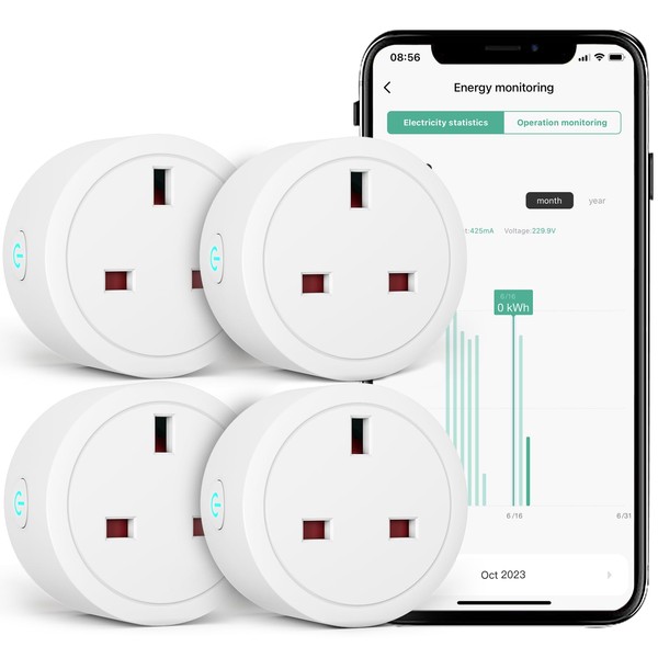 Woox Smart Plug with Energy Monitoring, Energy Monitoring Alexa Plug,