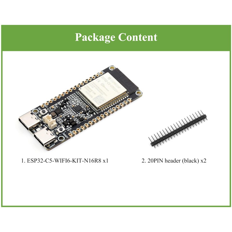 ESP32-C5 5GHz/2.4GHz Dual-Band Wi-Fi 6 Development Board, 240MHz RISC-V Processor,Onboard