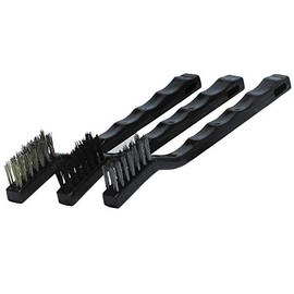 Warner 3-Piece Mini Wire Brush Set, Stainless Steel, Brass & Nylon, 572