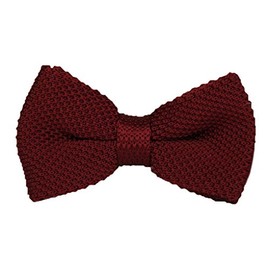 Mens Wine Red Bow Knitted Tie Double Layers Bowties Male Fashion Boys Girls Kids