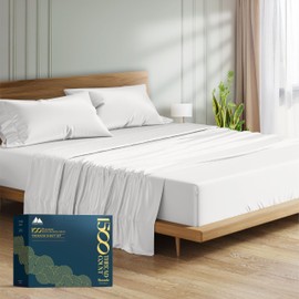 Mayfair Linen 100% Egyptian Cotton Sheets Queen Size - 1500 Thread Count 4 PC Queen Sheet Set Egyptian Cotton, Sateen Weave Luxury Sheets Queen Size, High Thread Count Sheets, 19" Deep Pocket - White