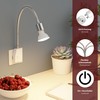 ledscom.de LESCH Socket Lamp Gooseneck Reading Lamp Chrome / White
