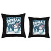 Fun Winter with Snowball Fights and Snowmen Throw Pillow
