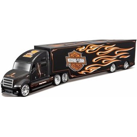 SHINESIGNA Semi Truck Toy with Trailer, 1/64 Scale Alloy Metal Diecast Heavy Semi Truck Trailer Head Toy Model, MAx Diecast Tow Traktor Gift for Boy Adult Model Car Collector -Black